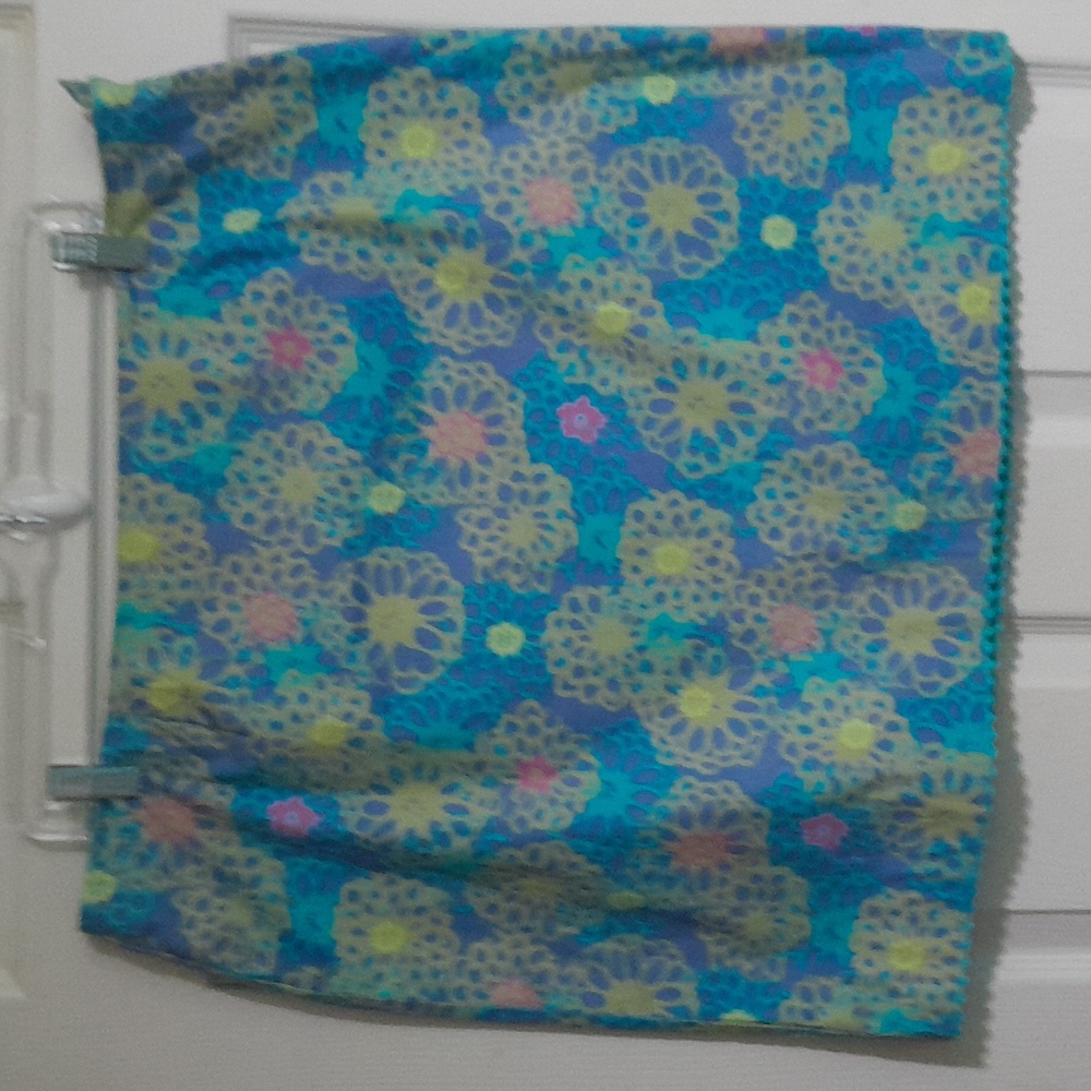 Sigrid Olsen Sport Vibrant Blue, Green And Lavender Patterned Skirt Size 16 - Picture 4 of 4